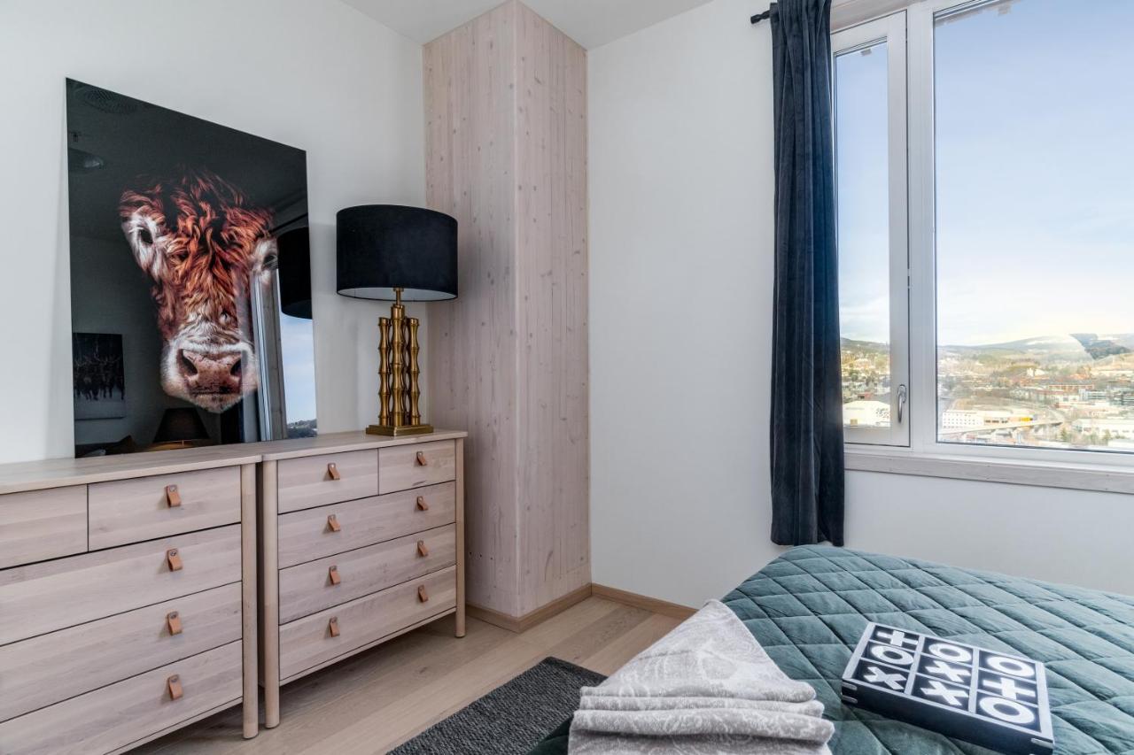 Mjos Tower Apartment - Lovely City View Sjusjøen 外观 照片