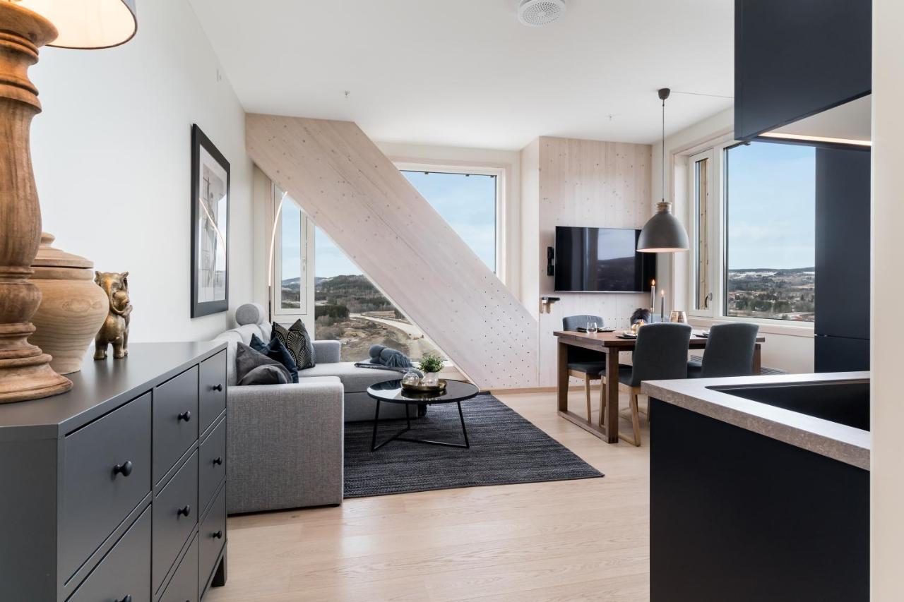 Mjos Tower Apartment - Lovely City View Sjusjøen 外观 照片